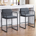 Modern Counter Height Bar Stools with Arms – Upholstered Kitchen Island Stool